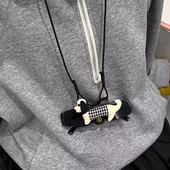 可爱狗狗！个性格纹腊肠小狗墨镜挂绳项链装饰创意独特眼镜收纳
