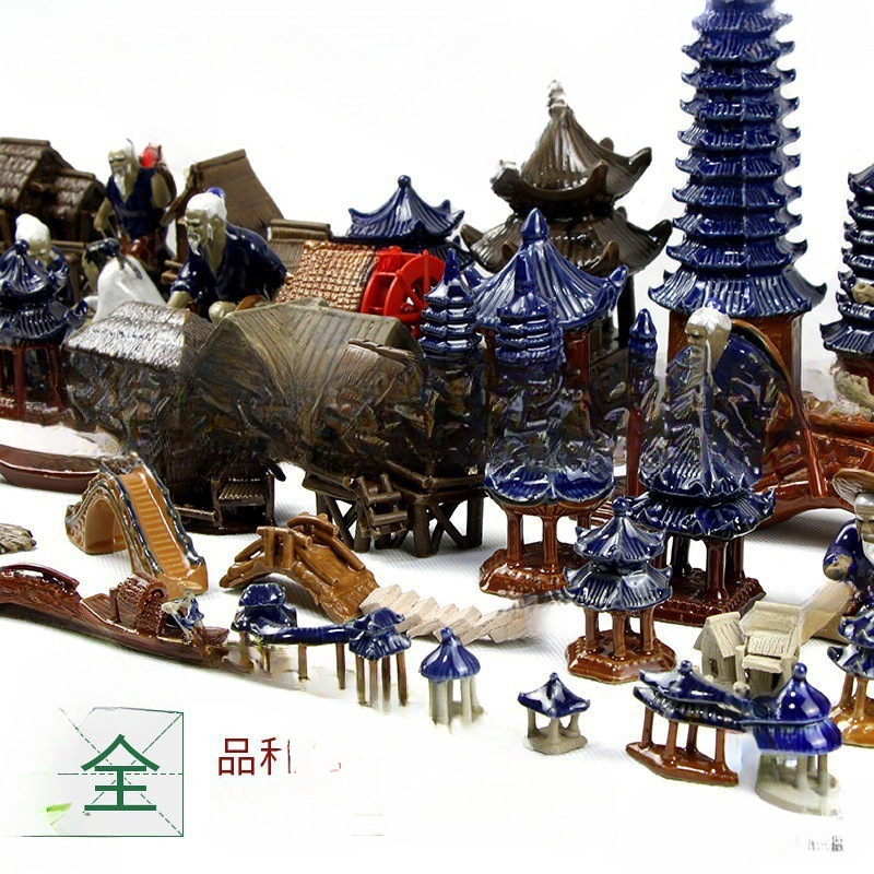 上水石吸水石山水盆景装饰品小摆件盆景摆件人物多肉假山造景配件