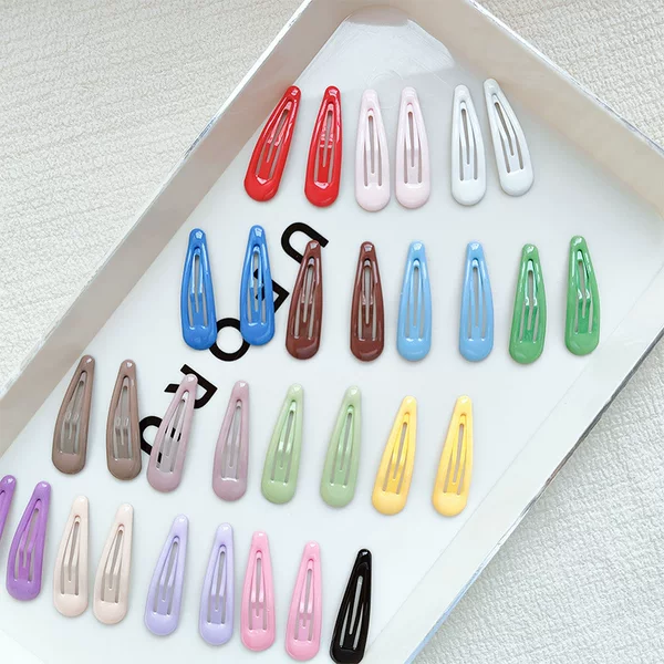 Colorful Basic Oil-Drip Candy Water Drop Clip Bb Clip 5cm Hair Accessory Accessories Traceless Jewelry Macaron Children's Hair Clip