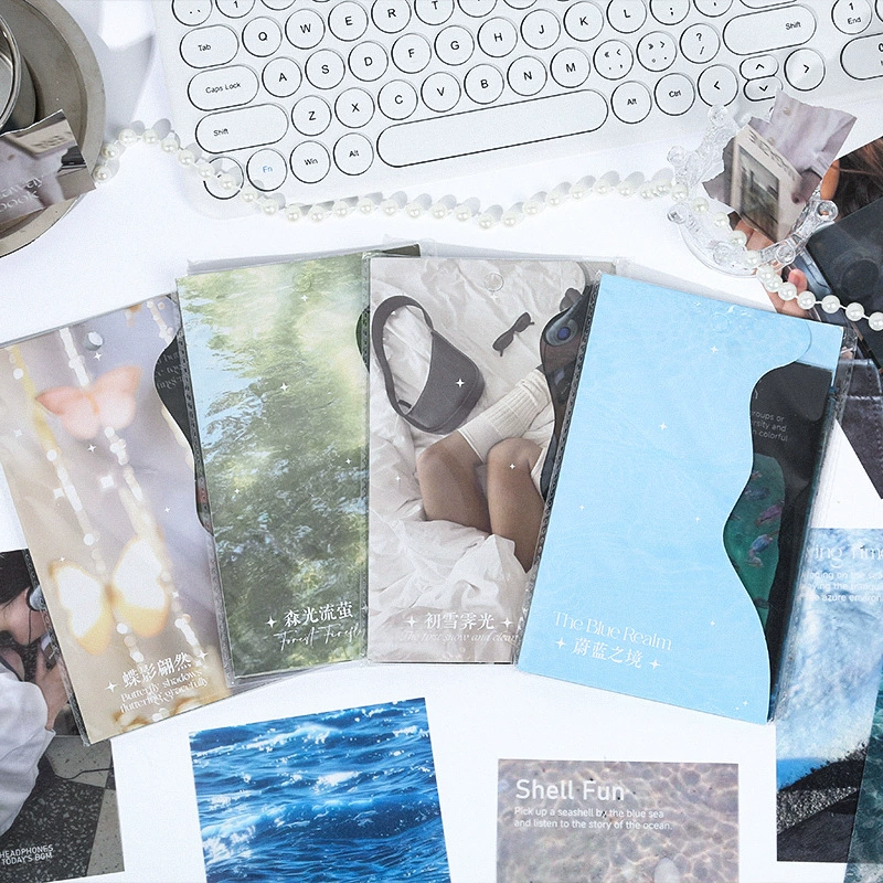 32 штуки корейских материалов для рукоделия с природными пейзажами, красивая бумага для основы для рукоделия, чехол для телефона, декор для блокнота