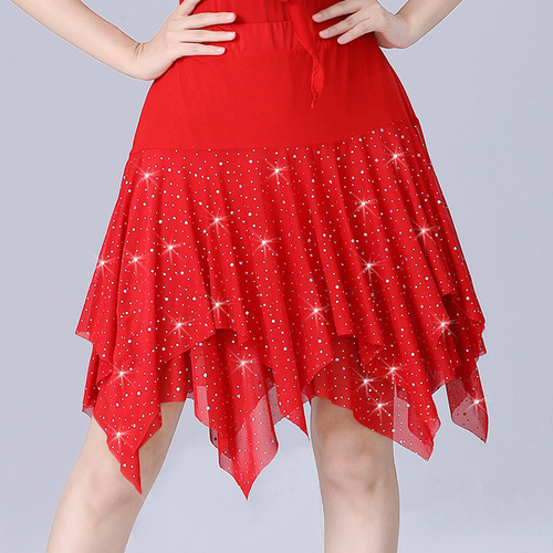 Latin dance performance clothing, competition training uniform, female adult three-step jitterbug skirt, irregular skirt