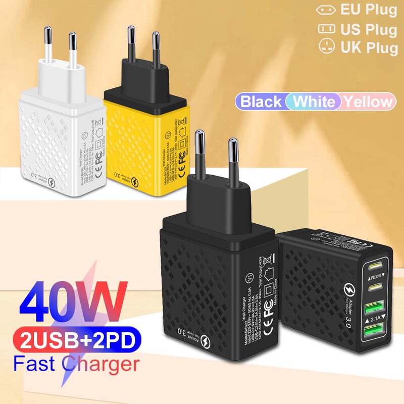 Pd 30W 4-Port USB C Charger Fast Charging Type C USB Mobile Phone Fast Charging Adapter