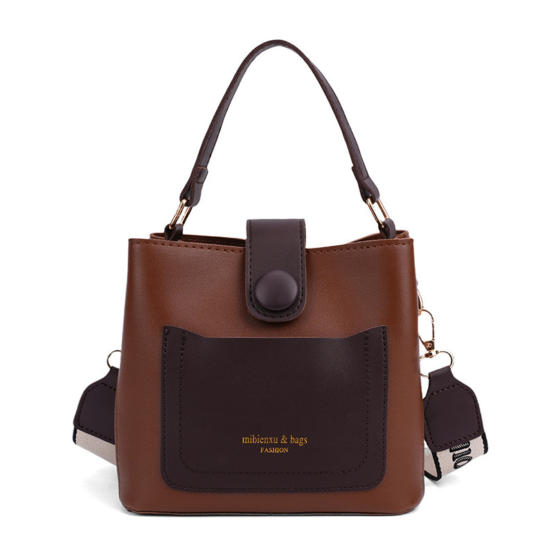 Trendy Retro Small Handbag for Women 2026 New Model Ins Wide Strap Crossbody Bag with a High-End Feel Single Shoulder Bucket Bag