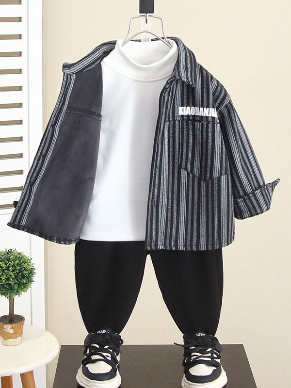 Camisa Infantil Otoño-Invierno 6921, Nuevo Estilo 2026, Ropa Exterior para Niños, Chaqueta de Bebé Forrada de Felpa y Gruesa para Invierno