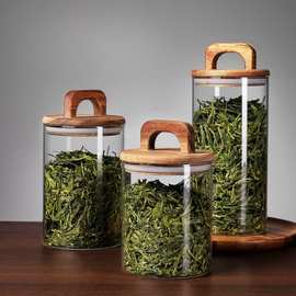 高硼硅玻璃密封罐茶叶咖啡豆储物罐耐温差保鲜展示罐