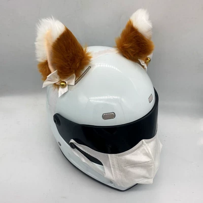 Motosiklet dəbilqələri Cat Ears Accessory for - brown-and-white-bell-cat-ears