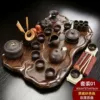 01 Shuanglian Tea Tray Black Purple Clay-Accessory B