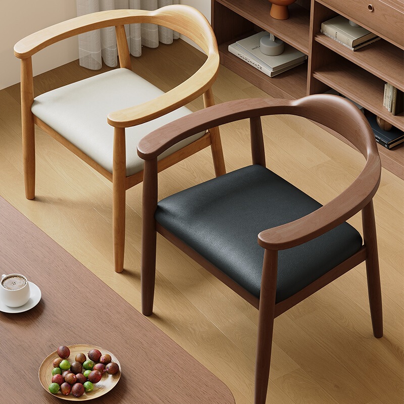 Presidential chair Kennedy Nordic solid wood dining chair Hiroshima chair new Chinese style simple home armchair with backrest circular chair Presidential chair Kennedy Nordic solid wood dining chair Hiroshima chair new Chinese style simple home armchair with backrest circular chair