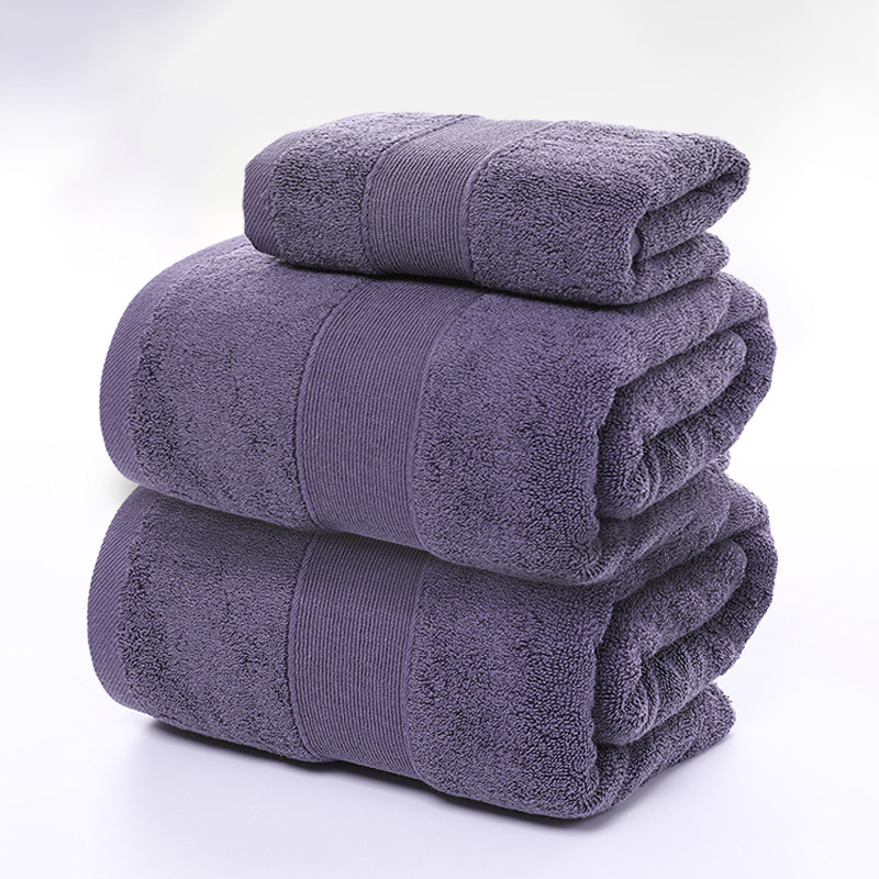 Cross-Border Large Bath Towel, Absorbent and Quick-Drying, Hotel Apartment Spa Center Sports Black Pure Cotton Fitness Beach Towel Wholesale