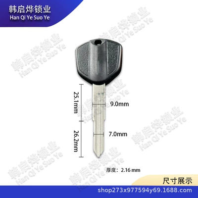 Suitable for Honda Motorcycle Universal Wasp 250/600/900/919 Vfr800 Key Embryo/Handle (Motorcycle Key) - honda-137-black-double-left-slot-51316216mm