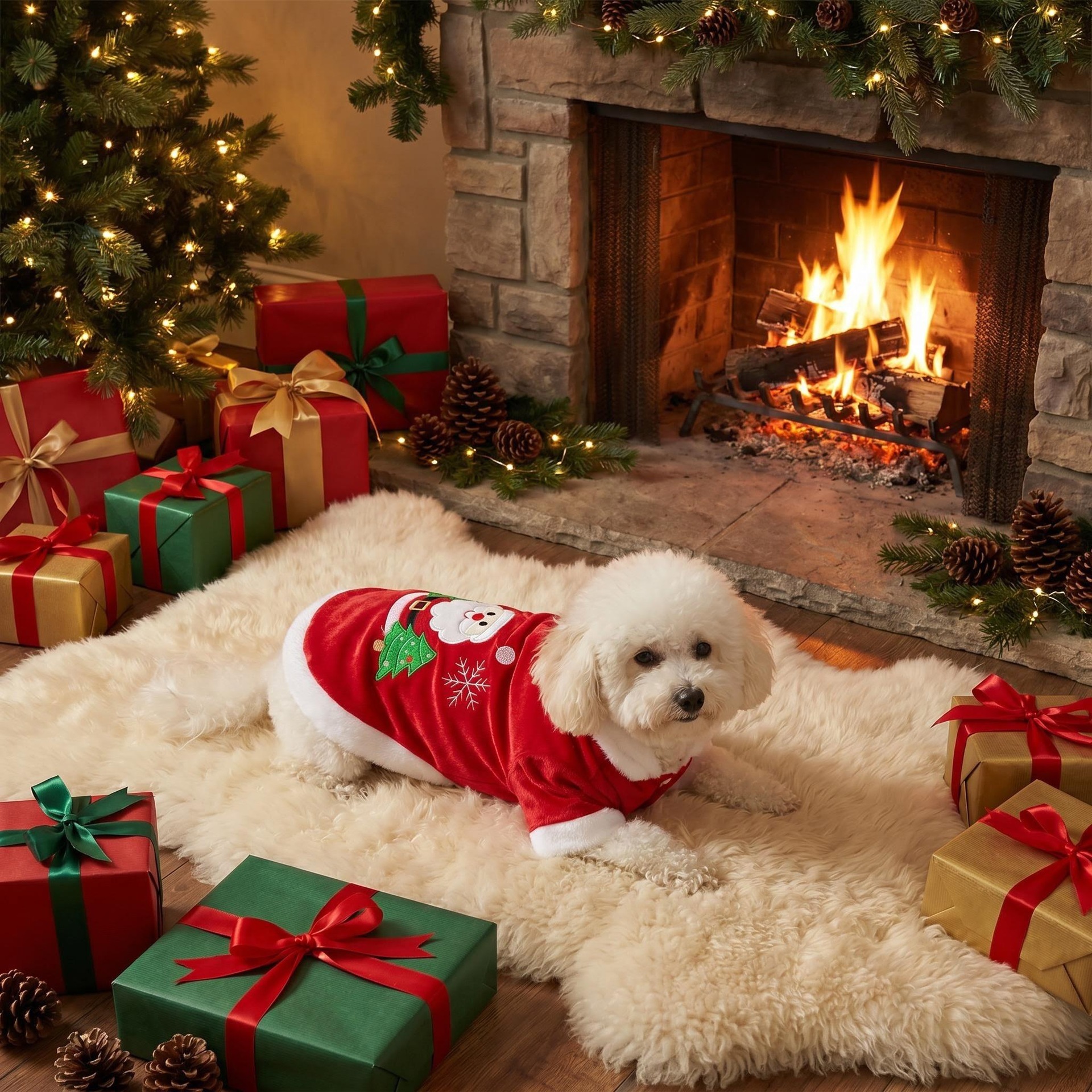 Pull de noël pour chien pull polaire chaud pour animal de compagnie_voghion.com
