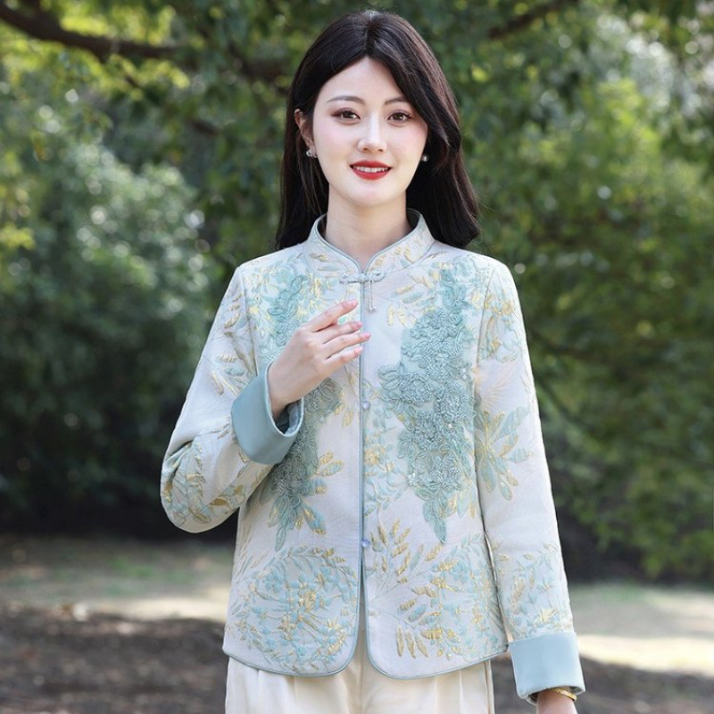 2025春秋新款国风刺绣外套女新中式短款女士开衫唐装复古盘扣上衣|undefined