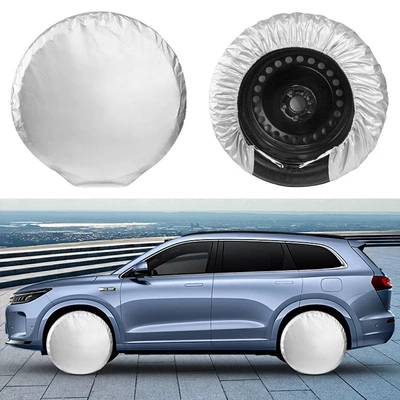 Car tire cover universal windproof hook tire cover 190T polyester taffeta sun protection waterproof tire spare tire cover
