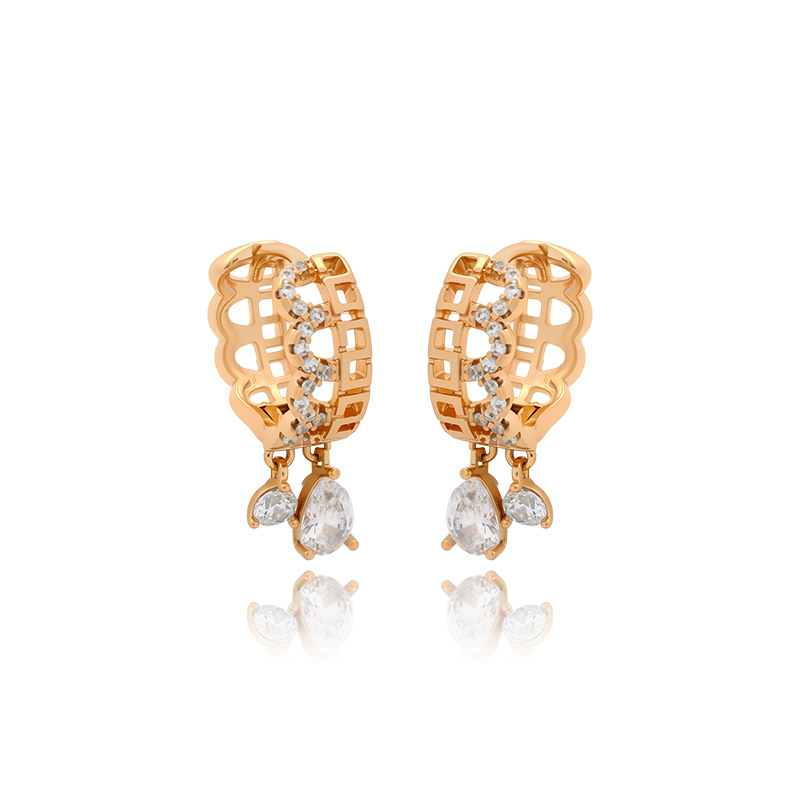 Xuping nicho de moda diseño ruso pendientes gemas artificiales goteo de aretes de borda pendientes retro al por mayor