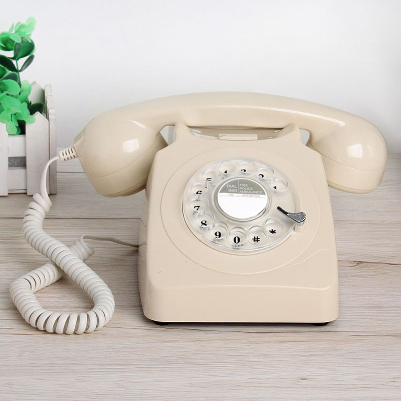 Fabricante de teléfonos antiguos de estilo clásico con dial giratorio, teléfono fijo retro con timbre metálico, teléfono fijo transfronterizo.