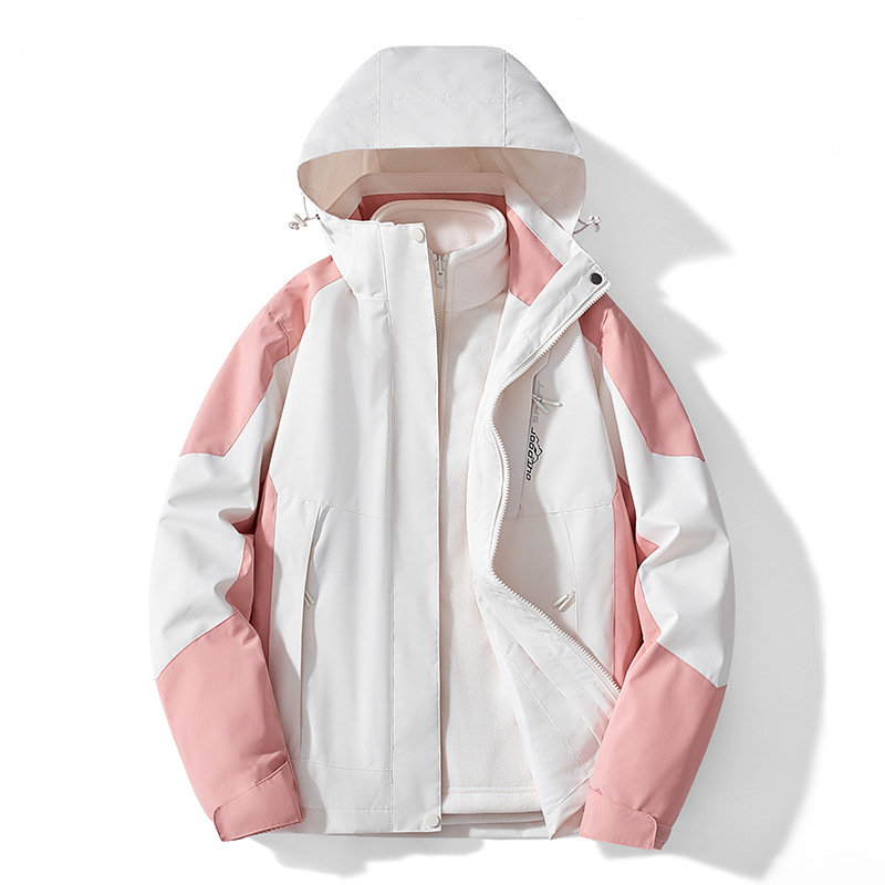 Пара осенью и зимой водонепроницаемая ветрозащитная теплая скалолазная одежда для мужчин и женщин три в одном два комплекта куртки на открытом воздухе