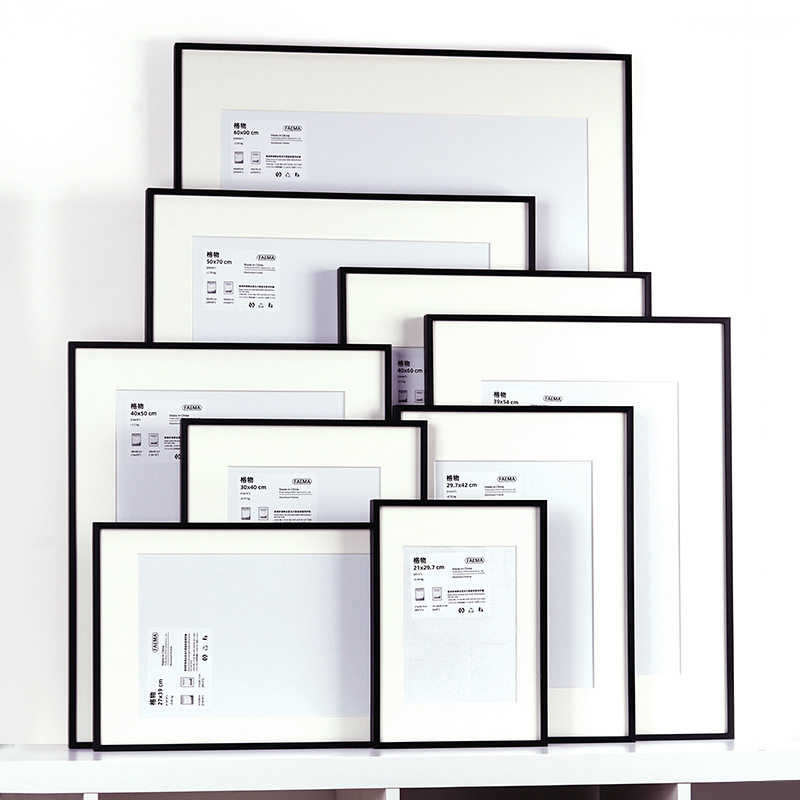 Black Picture Frame for Wall Hanging A4 Certificate A3 License Frame 4K 8K 50X70 60X90 Narrow Frame for Mounting Pictures Black Picture Frame for Wall Hanging A4 Certificate A3 License Frame 4K 8K 50X70 60X90 Narrow Frame for Mounting Pictures