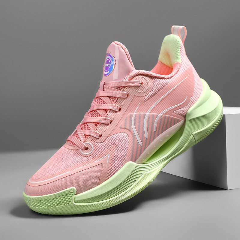 Zapatos de baloncesto para hombres 2025 nuevos zapatos bajos para hombres ligeros transpirables casuales suaves zapatos deportivos profesionales de combate de primer año blanco