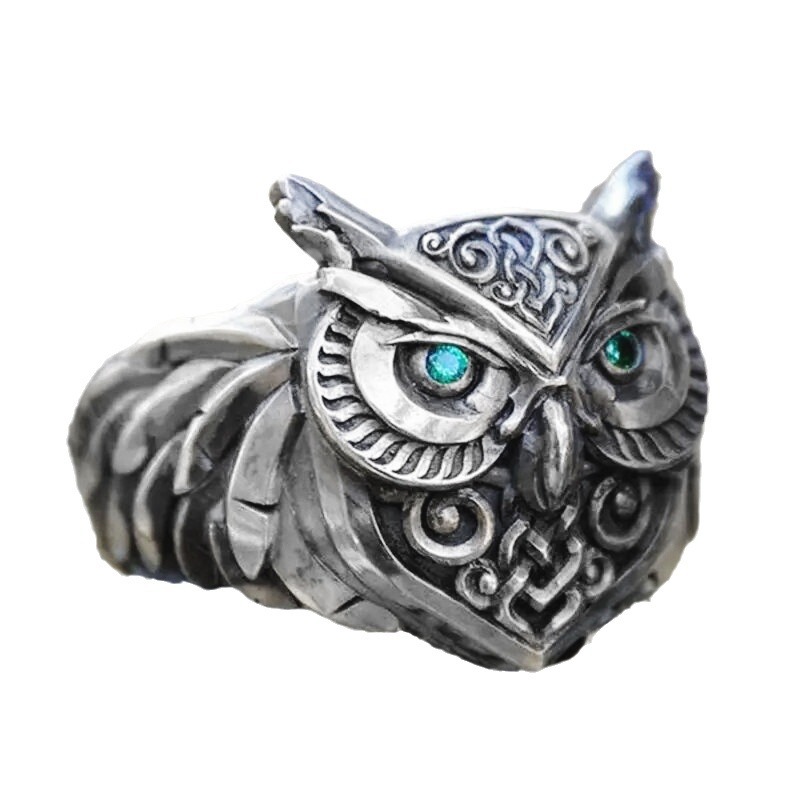 Animal, Cat, Owl, Eagle Pattern Women's Gender Women's Hip-Hop Retro Exaggerated Rings Animal Cat Owl Alloy Punk Rings