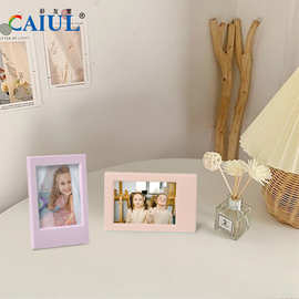 适用拍立得mini经典立式相框 简约3寸彩色创意照片相框支架批发