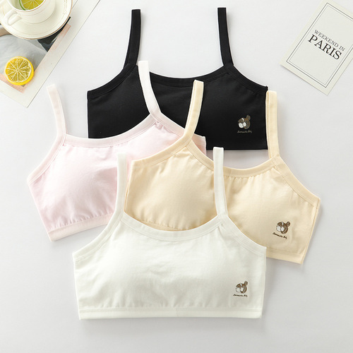 Girls' bras, junior high school and high school students' development period girls' pure cotton vests, older children's girls' thin underwear student bras
