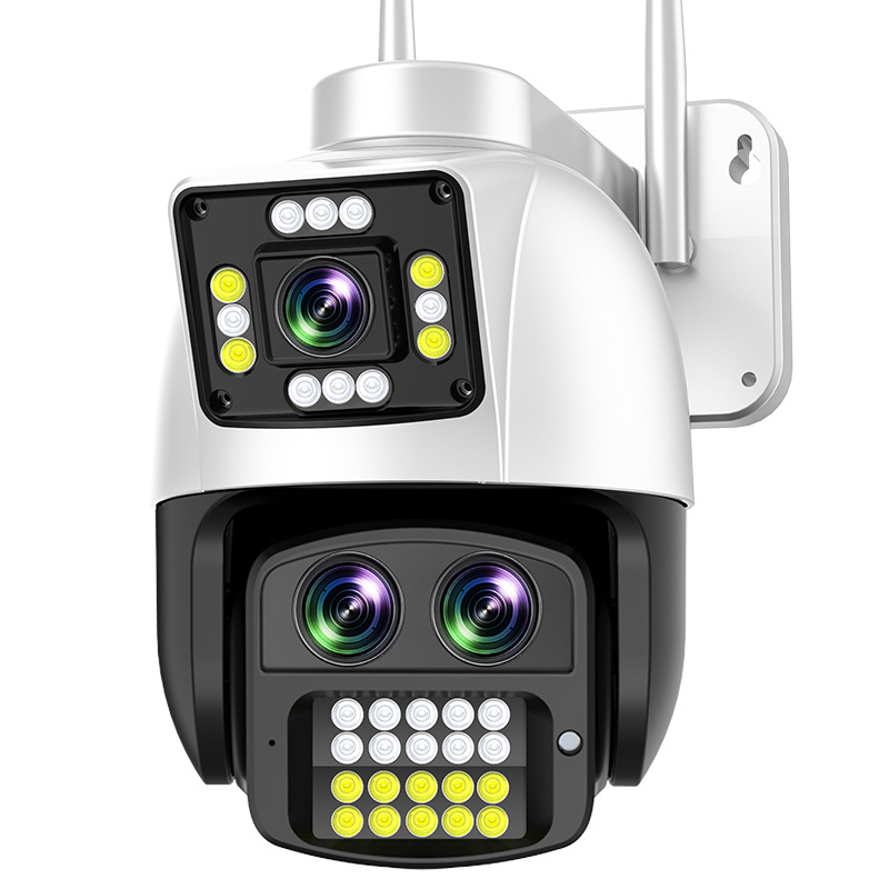 Monitor doméstico 360 puede visión nocturna al aire libre 4g cámara de vigilancia HD cámara de red inteligente de doble pantalla v