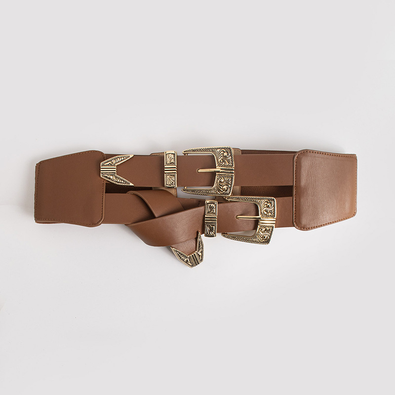 220g Weight Cowboy Style Lines Pu Leather Women's Leather Belts