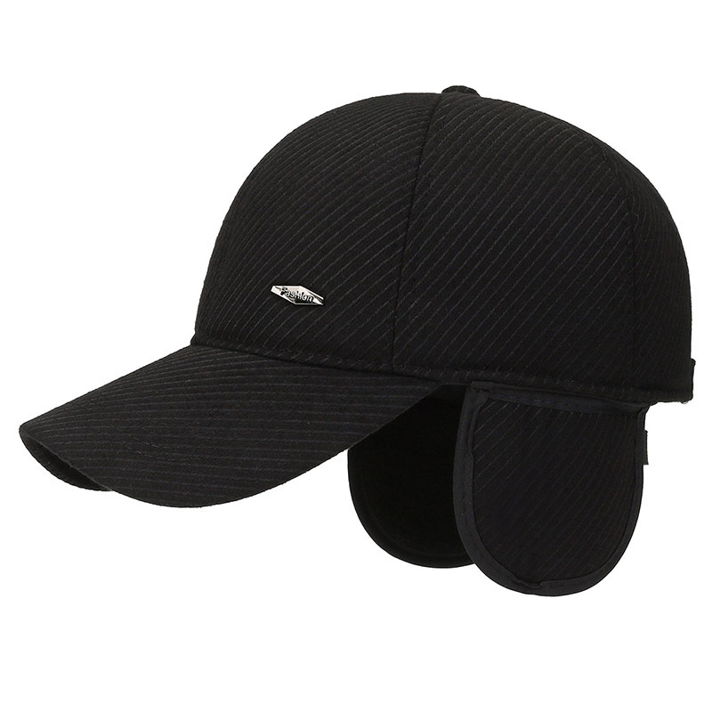 Men's Winter Baseball Cap With Plush Lining And Ear Protection_voghion.com