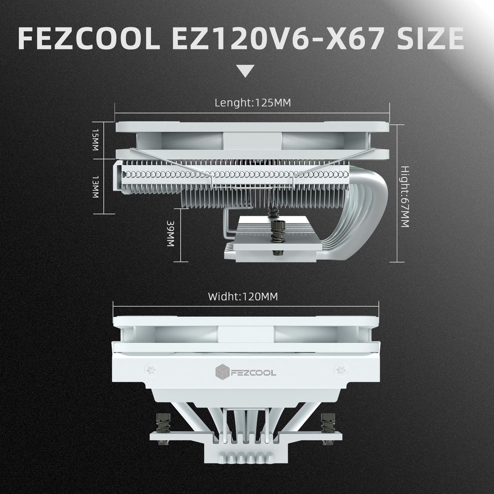 EZ120V6 - X67 enfriado por aire 6 radiador de tubo de calor soporta chasis ITX multiplataforma