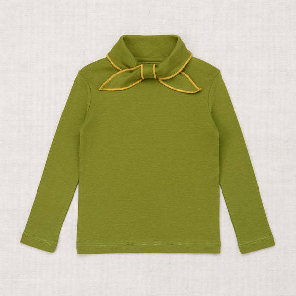 Mp 아보카도 그린 나비 넥타이 긴 소매 상단