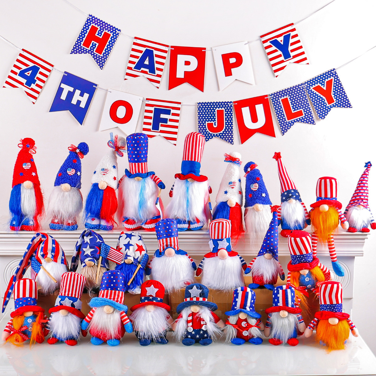 Independence Day Doll suit Collection American Holiday Faceless Old Man Decorations Luminous Gnome Doll Goblin Ornaments