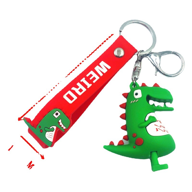 Popular transfronteriza PVC dinosaurio llavero colgante traje bolsa ropa adornos práctico pequeño regalo logotipo imprimible