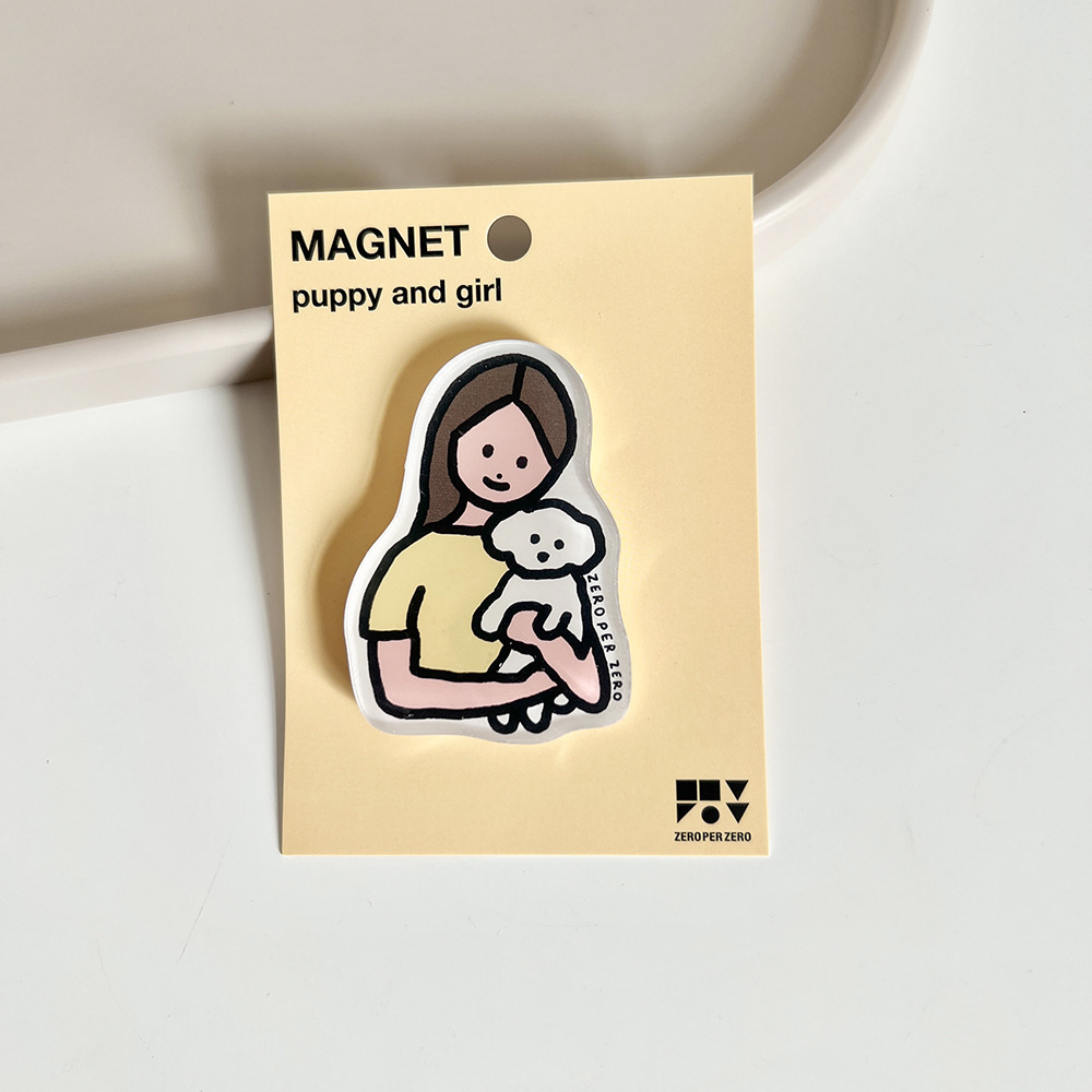 Corea del Sur zeroperzero familia ilustración de padres e hijos pegatinas de refrigerador acrílico imán magnético pegatinas de fotos