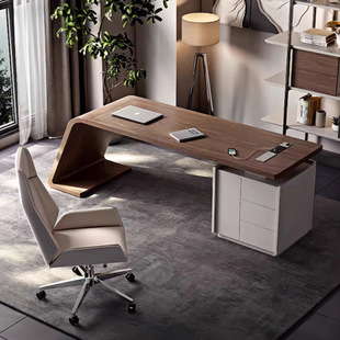 Desk Medieval Cream Style Accessible Luxury Walnut Solid Wood Living Room Designer Corner Desk Boss Desk Computer Table