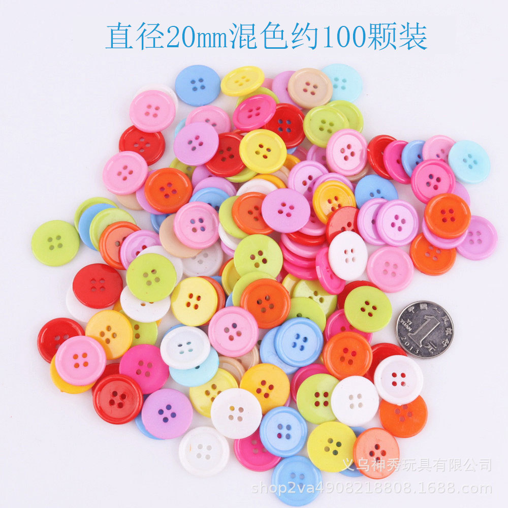 1 botón de color pintura hecha a mano material de bricolaje Paquete de color caramelo ropa redonda para niños botón material de Arte de jardín de infantes