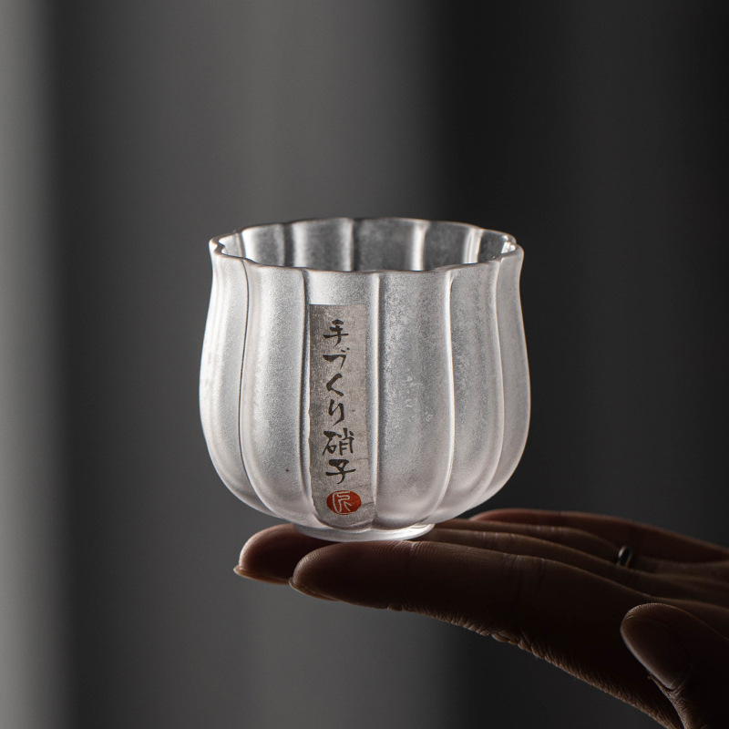 유리 마스터 컵 차 시음 컵 연꽃 내열성 수제 일본 찻잔 찻잔 쿵푸 차 세트 여성 개인 차 그릇