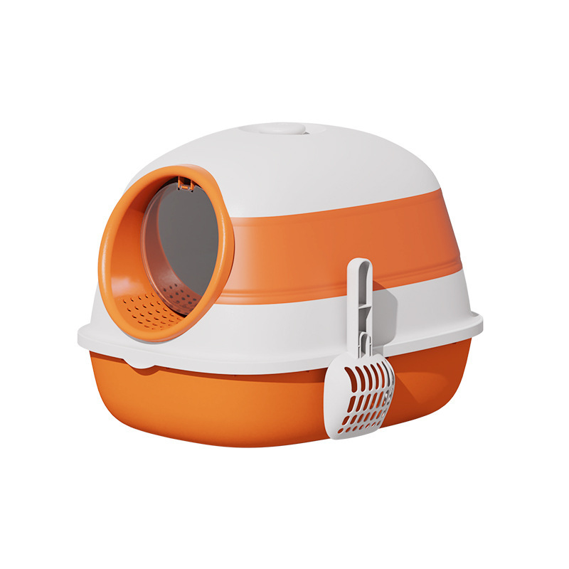 Venta caliente transfronteriza caja de arena para gatos plegable completamente cerrada desodorante anti-Splash pegamento suave gato orinal gato grande inodoro