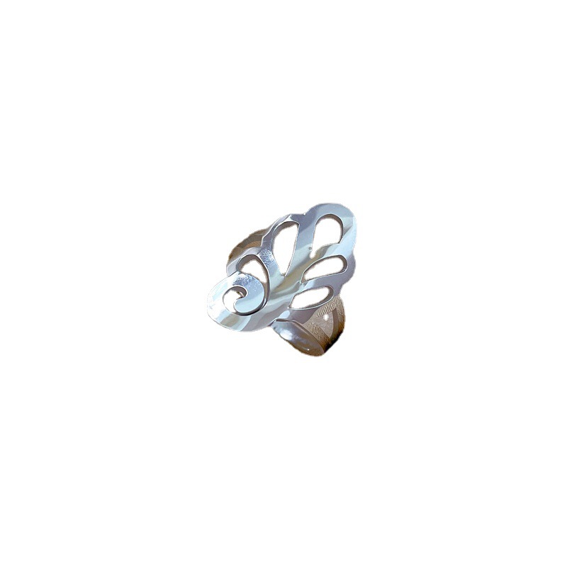 Andere kant bloem titanium staal koude wind springring mannen en vrouwen Ins Tide persoonlijkheid eenvoudige wijsvingerring_voghion.com