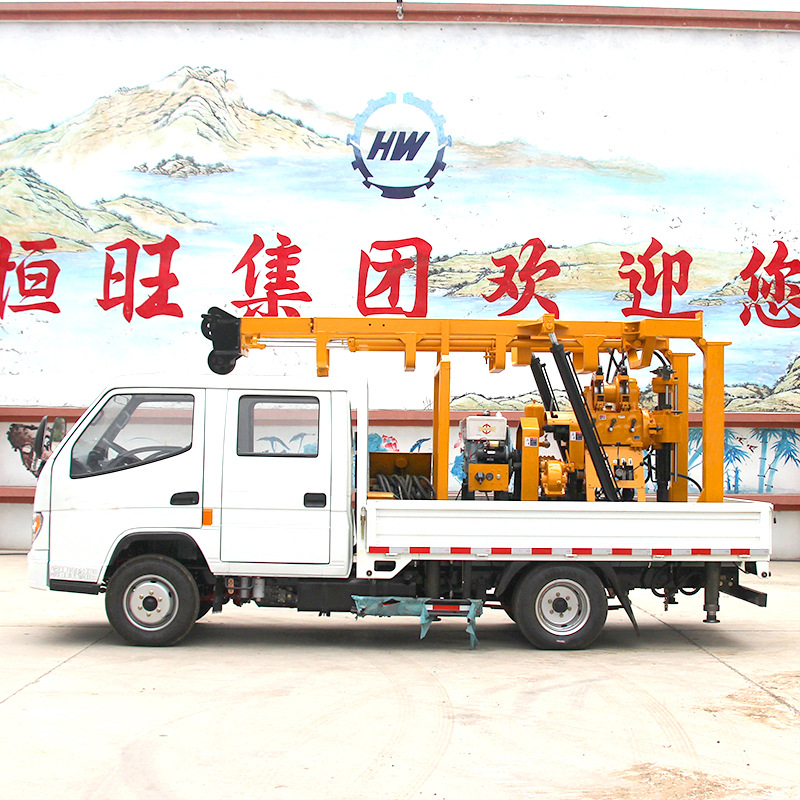 Máquina de perforación de pozos montada en vehículos Máquina de perforación de pozos de agua tipo triciclo Máquina de perforación hidráulica automotriz de 300 metros Equipo de perforación de pozos grandes