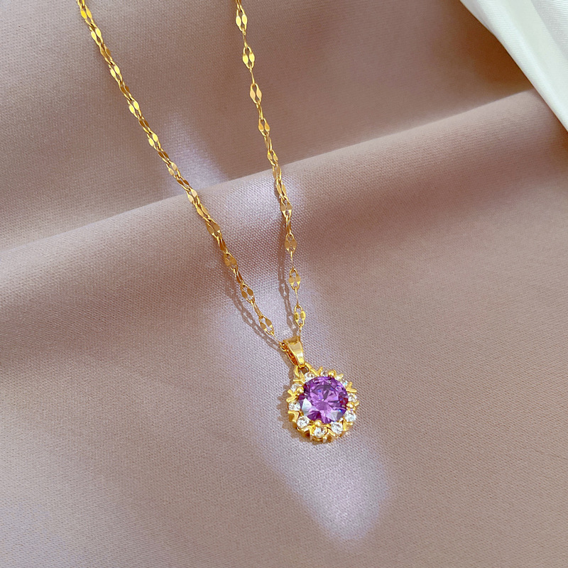 Geometrische Micro Diamant Halskette Für Damen Elegantes Design_voghion.com