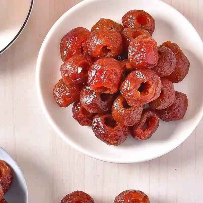Hollow Dried Hawthorn Snack Shan Zha 山楂 Seedless Sugar Free Sweet Sour Soft Chewy Dried Fruit 100g Jar quality and texture