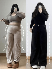 130-300斤の梨の形の太ったmmの黒い特大サイズのジーパンの女性はやせています。