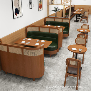 Chain Theme Restaurant Western Restaurant Tea Restaurant Booth Sofa Hot Pot Restaurant Barbecue Restaurant Hotel Canteen Table and Chair Combination