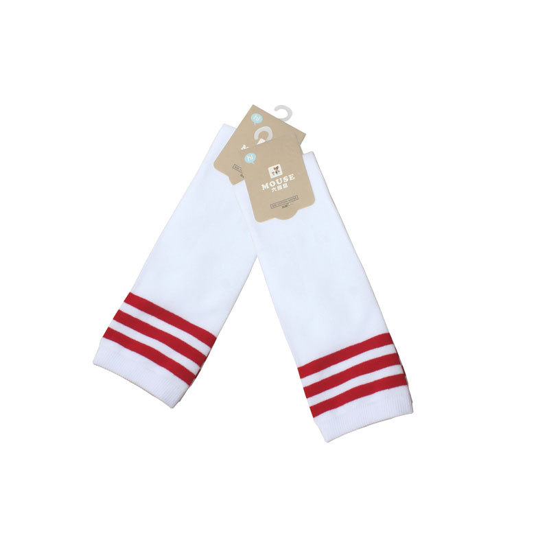 Stockings white bottom red bar