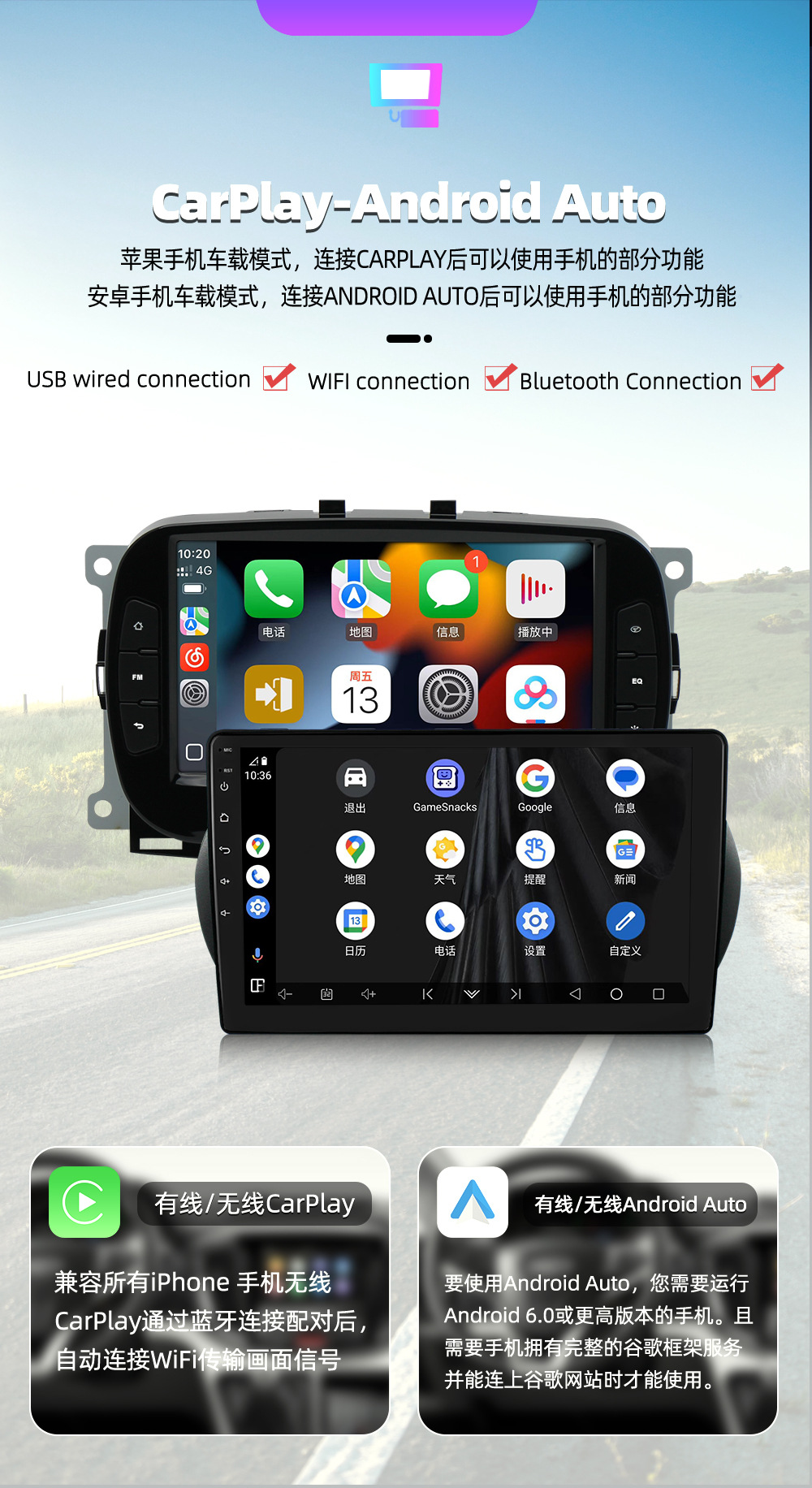 Suitable for 03-12 Fiat 500 Panda Central Control Navigation Screen Lingya Car Reversing Camera Car Navigation