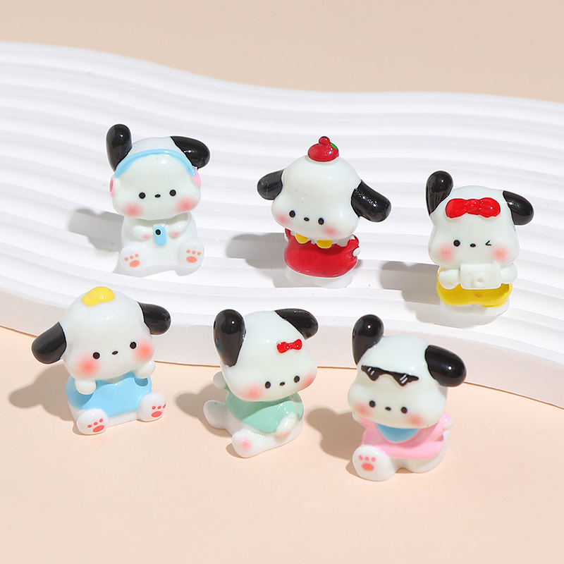 3 차원 만화 귀여운 수지 강아지 diy 장식 데스크탑 자동차 장식품 키 체인 액세서리 만들기
