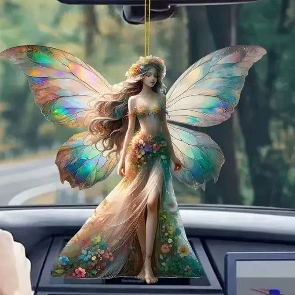 sophisticated elegant acrylic pendant with butterfly