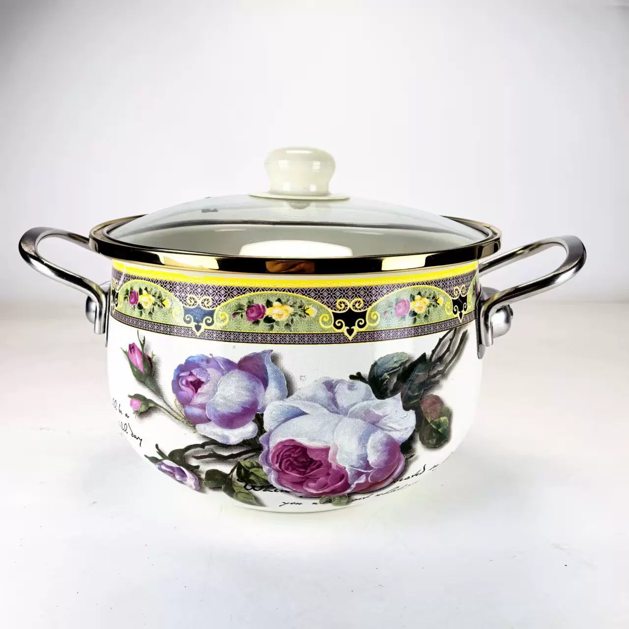 新款复古珐琅锅搪瓷锅家用双耳汤锅炖锅带盖电磁炉燃气通用厂批发