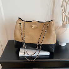 新款麂皮绒托特包女复古高级感链条包包2025秋冬大容量通勤单肩包