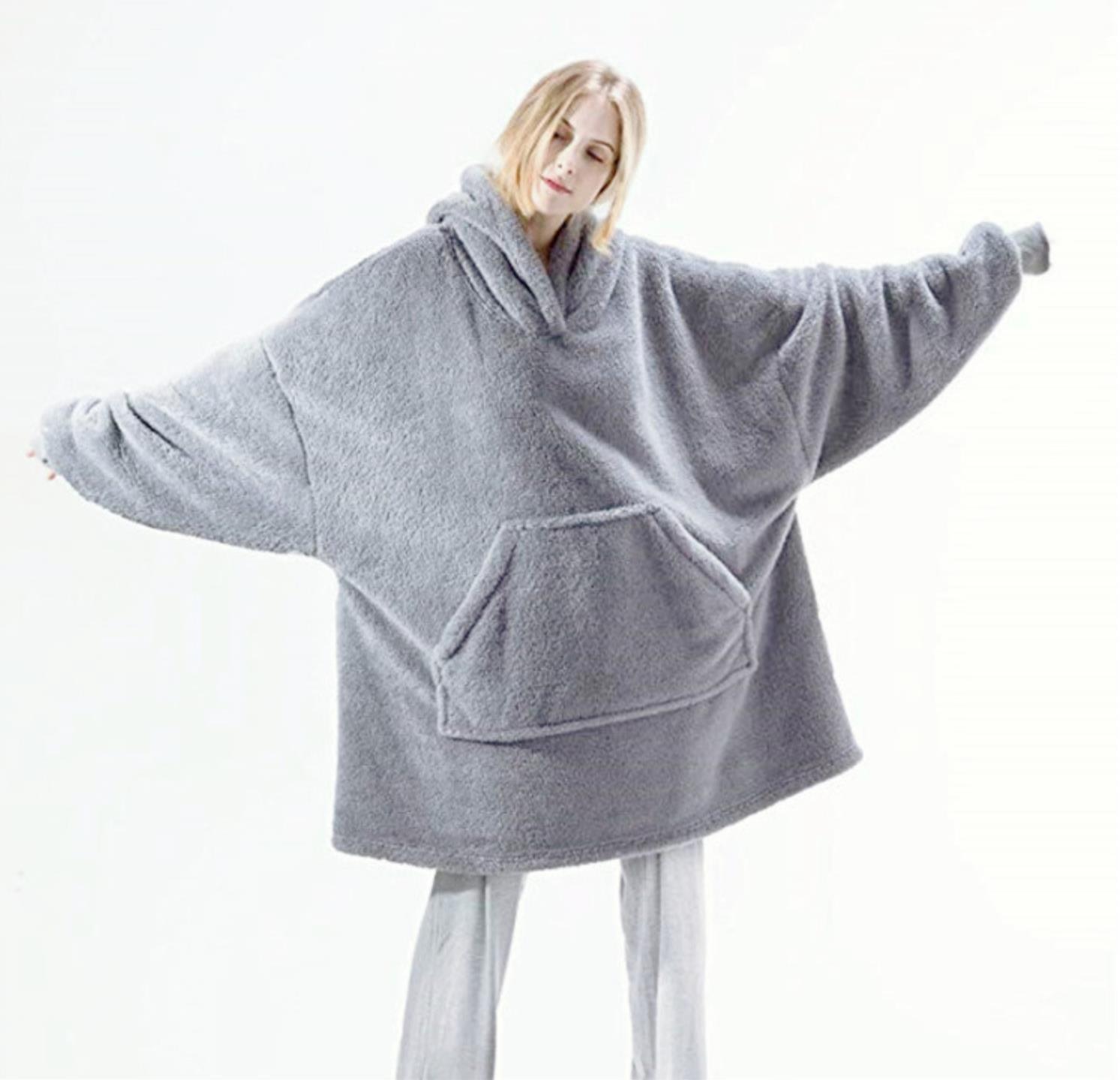 Sweatshirt Blanket Sherpa Pullover Wearable懒人卫衣电视毯子|ms